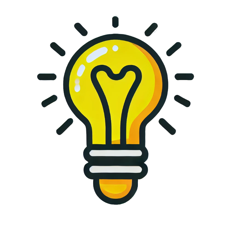 Icône d'ampoule symbolisant le conseil et l'expertise technique pour les pièces détachées.